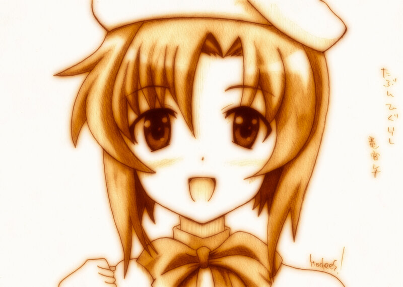 anime girl with beret