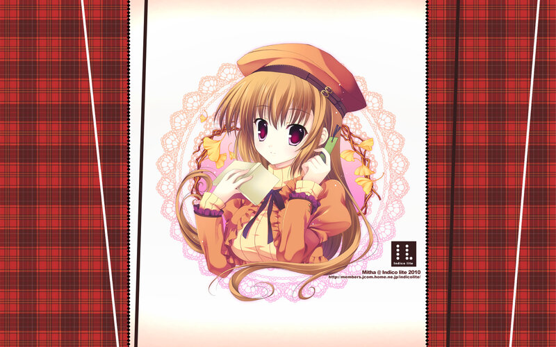 anime girl with beret
