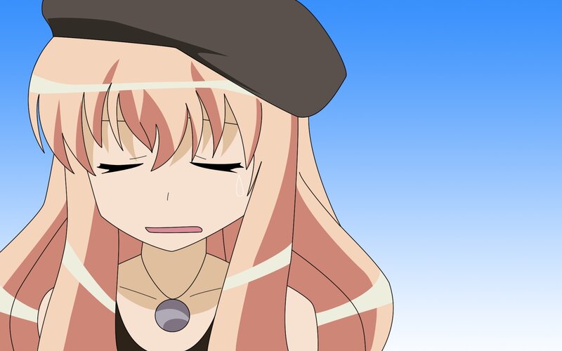 Anime Girl with Beret — Blue