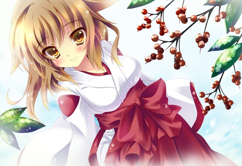 anime girl with berries