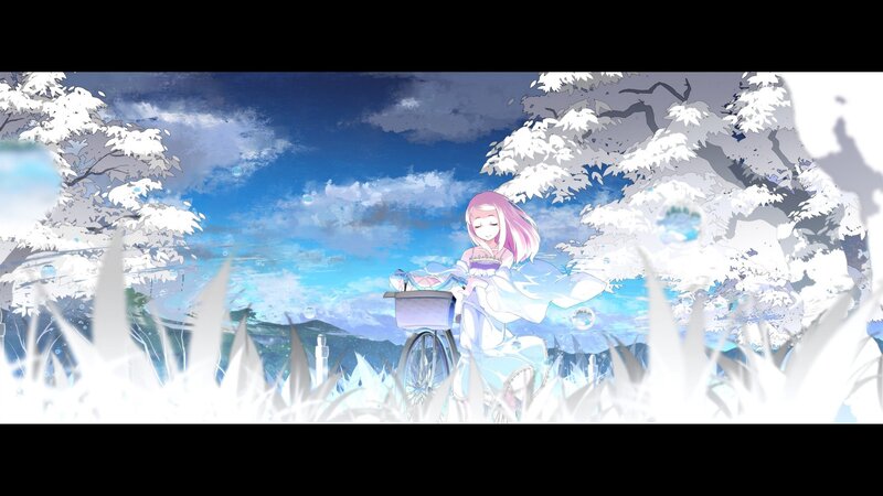 anime girl with bicycle