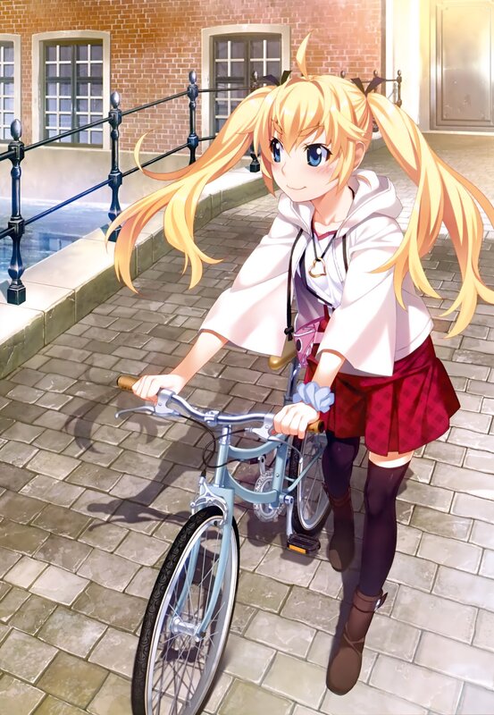 anime girl with bicycle