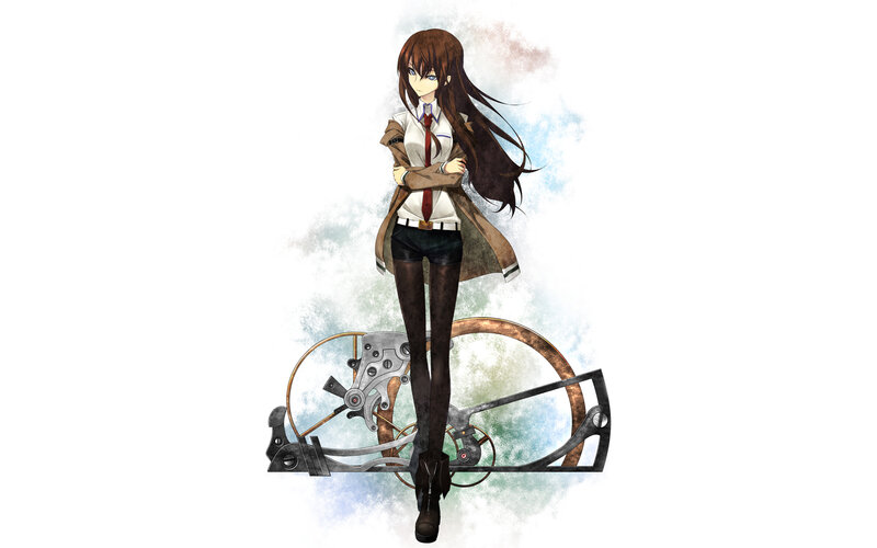 Anime Girl with Bicycle — Brown
