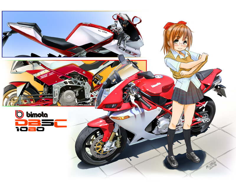 Anime girl with Bimota DBS 1080