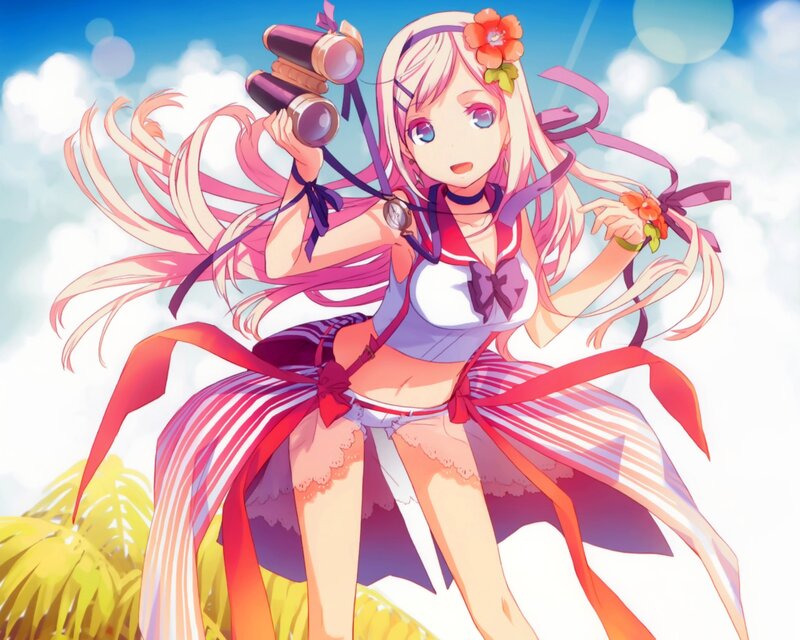 Anime girl with binoculars