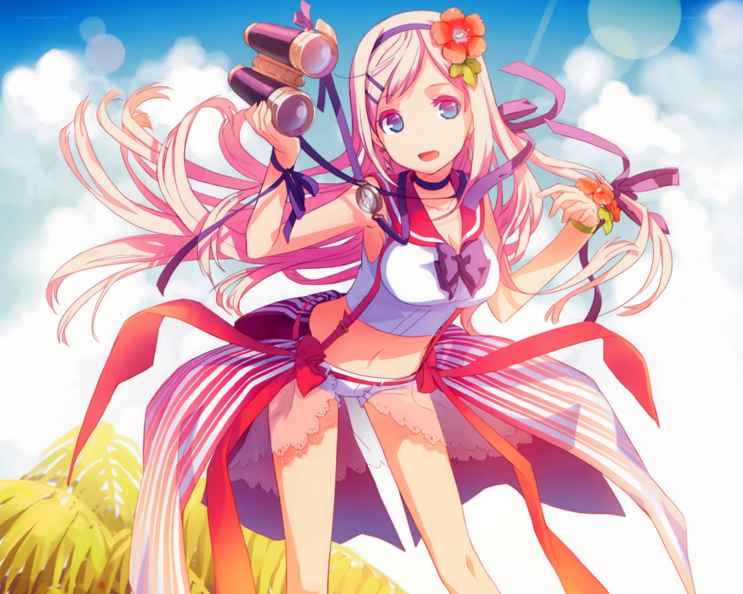 Anime girl with binoculars