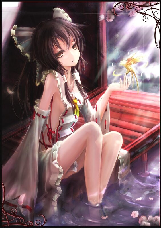 Anime girl with bird