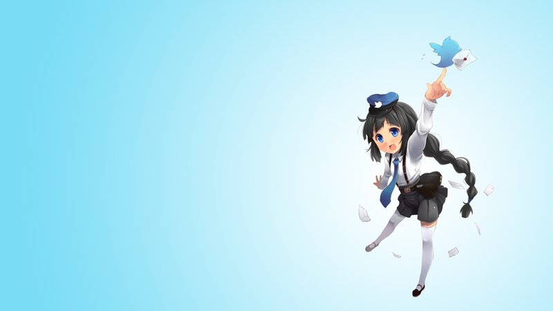 anime girl with bird