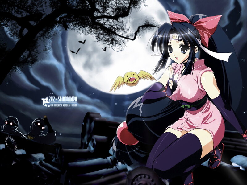 Anime Girl with Bird — Black, Dramatic