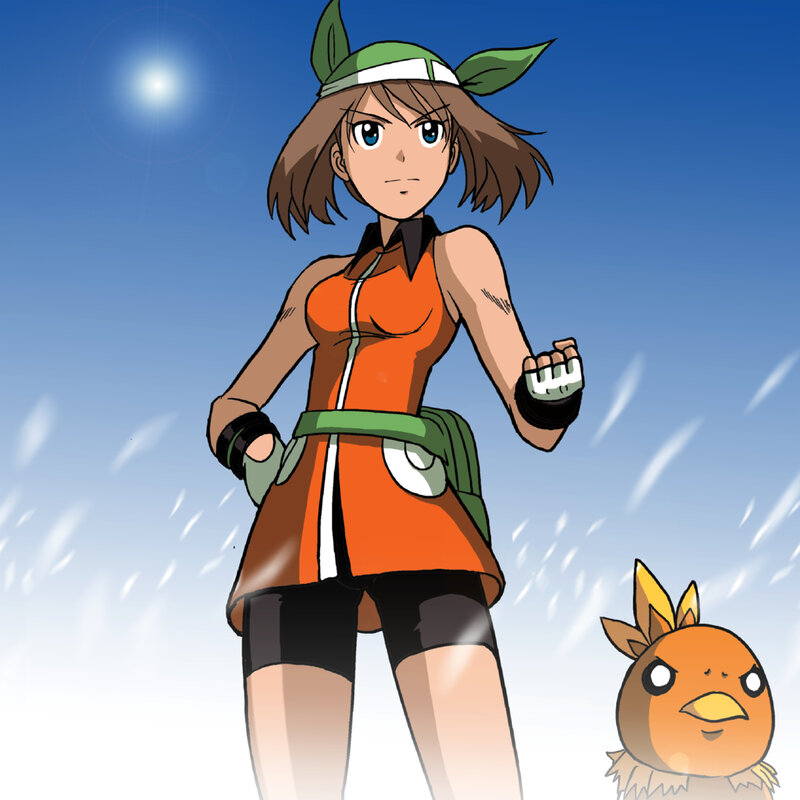 anime girl with bird companion