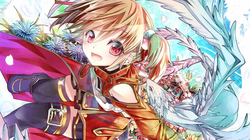 anime girl with bird companion