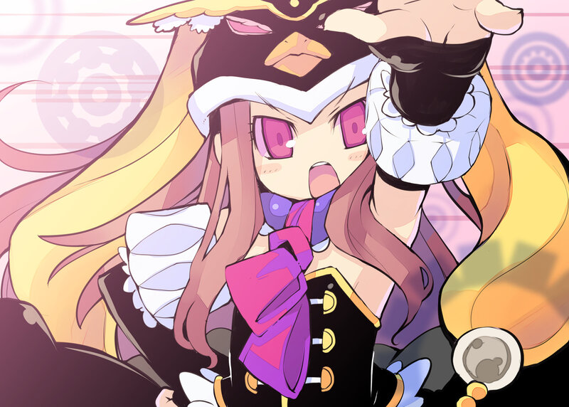 anime girl with bird hat