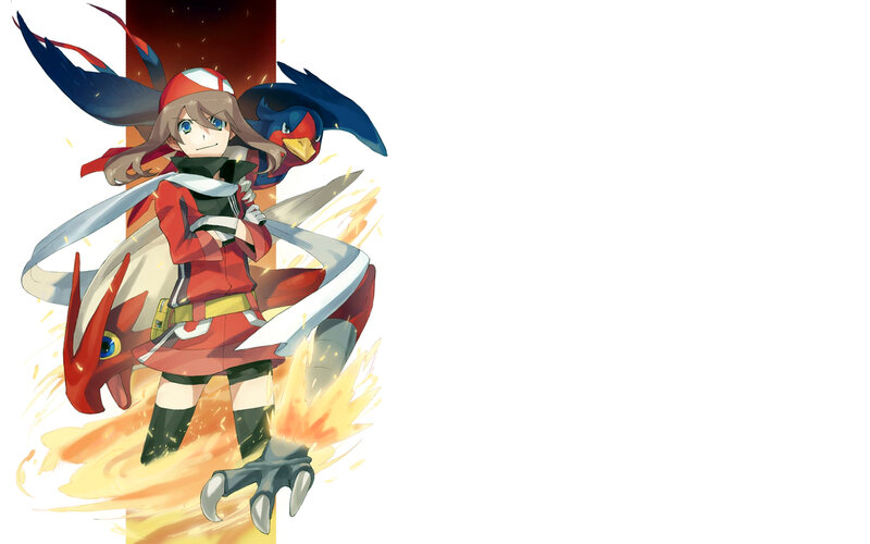 Anime Girl with Bird — Red, Dynamic