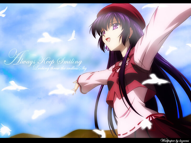 anime girl with birds