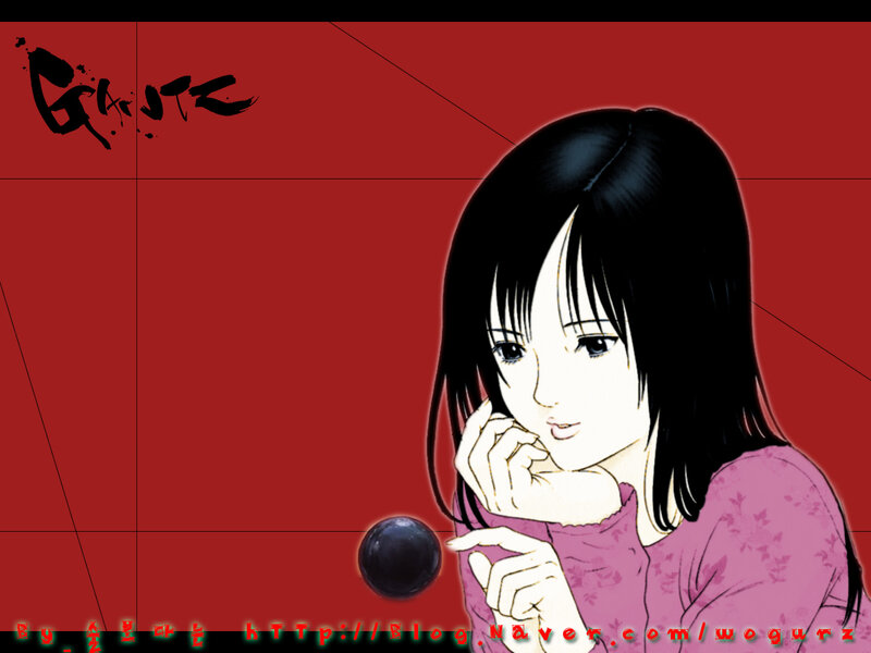 anime girl with black ball