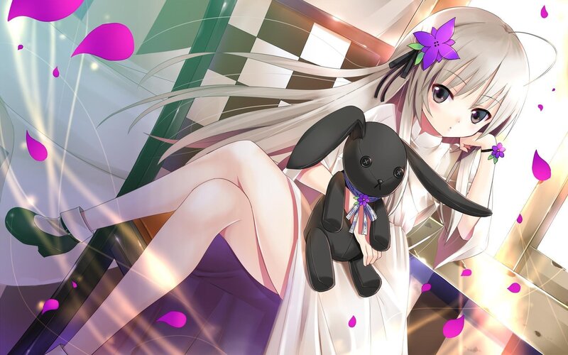 anime girl with black bunny