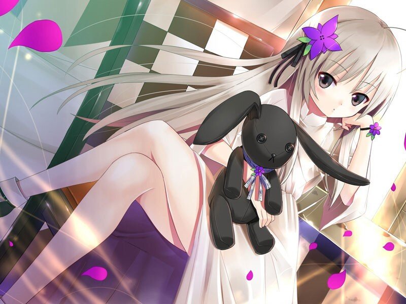 Anime girl with black bunny