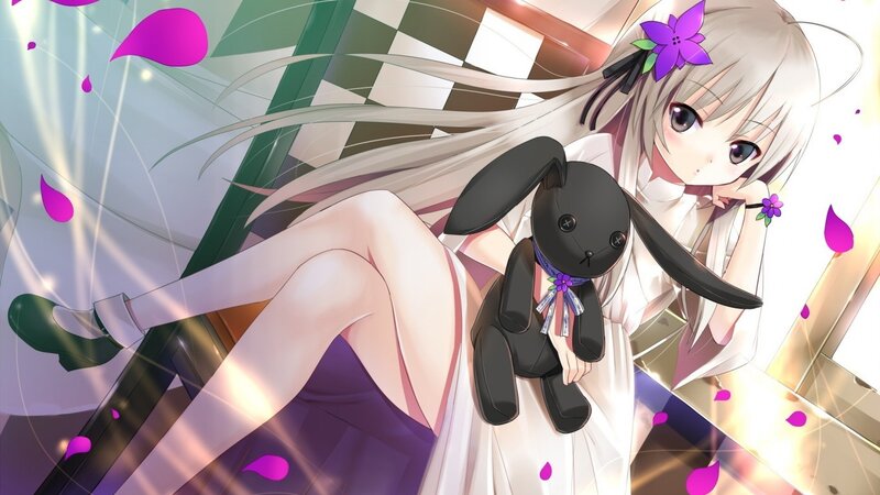 Anime girl with black bunny