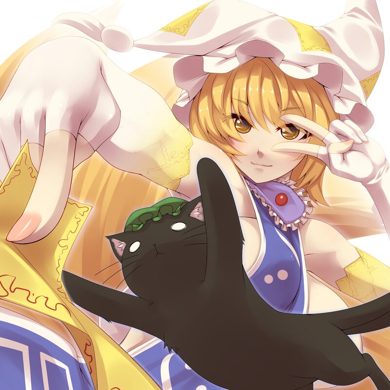 anime girl with black cat