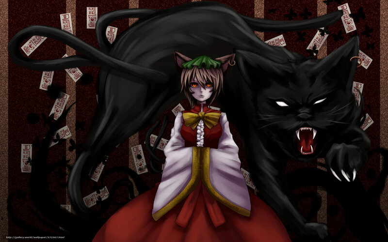 Anime Girl with Black Cat — Dramatic, Manga