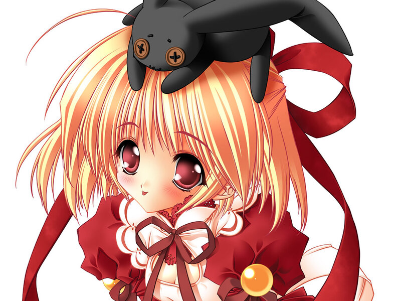 anime girl with black creature