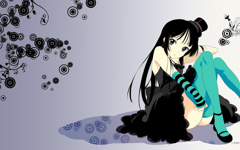 anime girl with black dress
