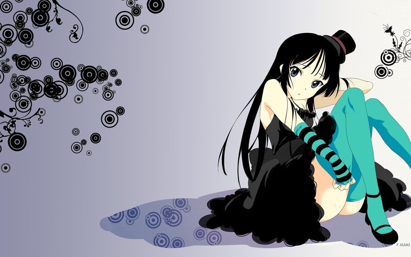 anime girl with black dress