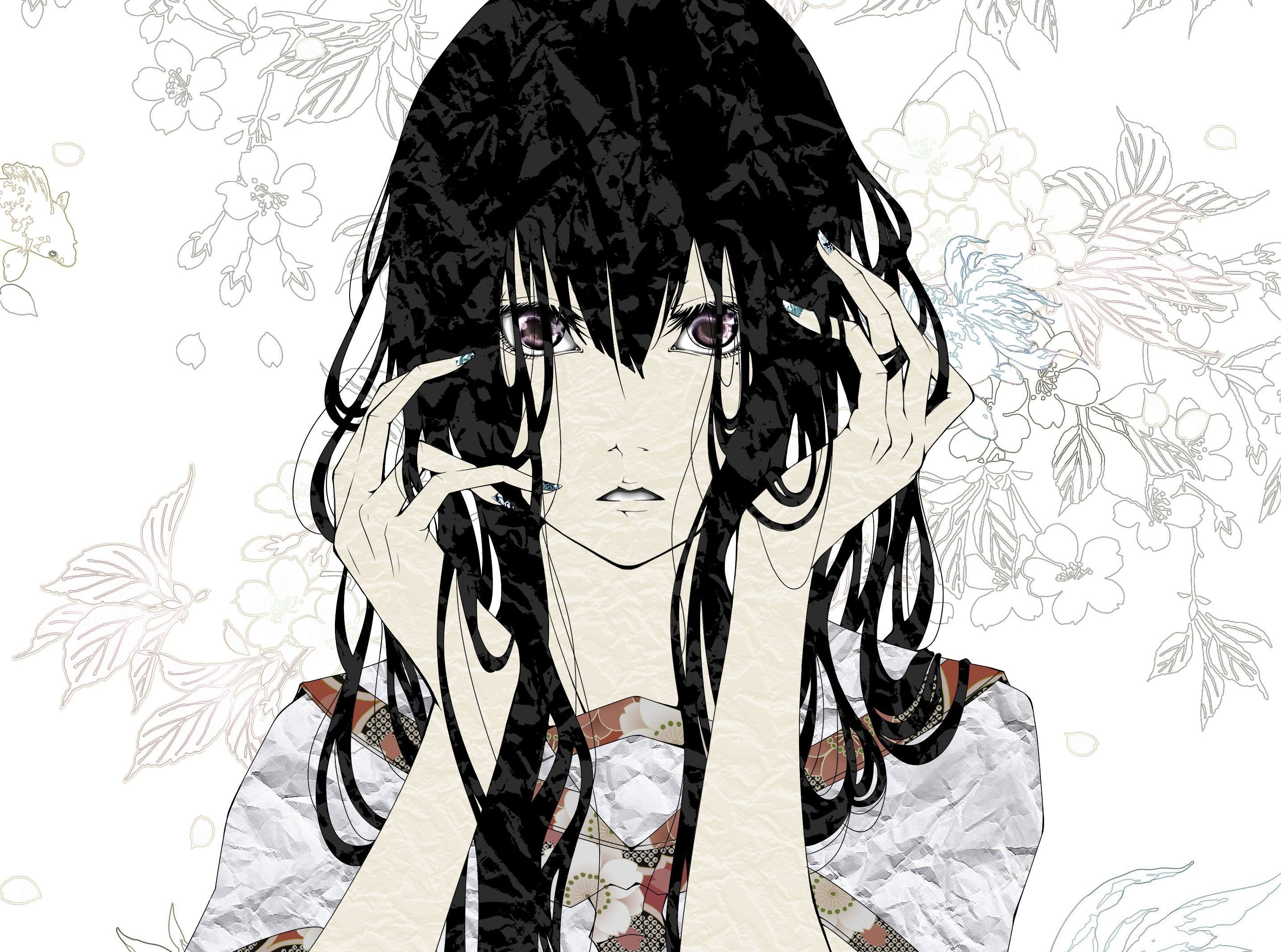 anime girl with black hair
