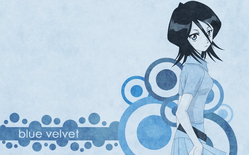 Anime Girl with Black Hair — Blue, Calm, Circles