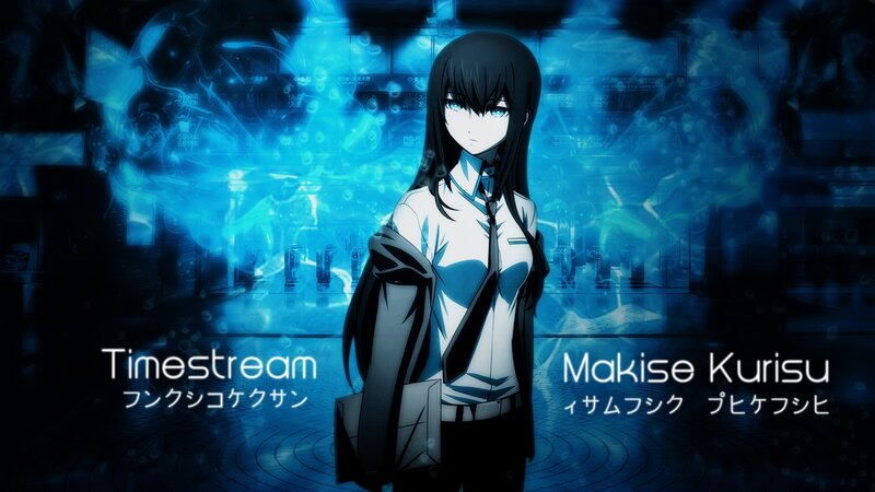 Anime Girl with Black Hair — Blue, Dramatic, School Uniform, Text Overlay, Blue Lighting