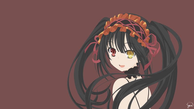 Anime Girl with Black Hair — Brown, Calm, Headband