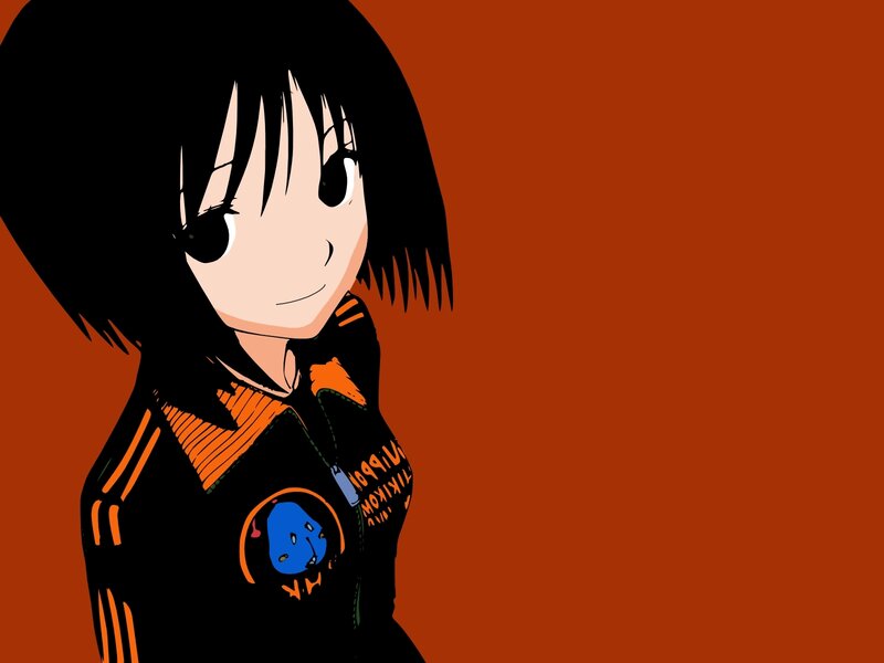 Anime Girl with Black Hair — Brown, Calm