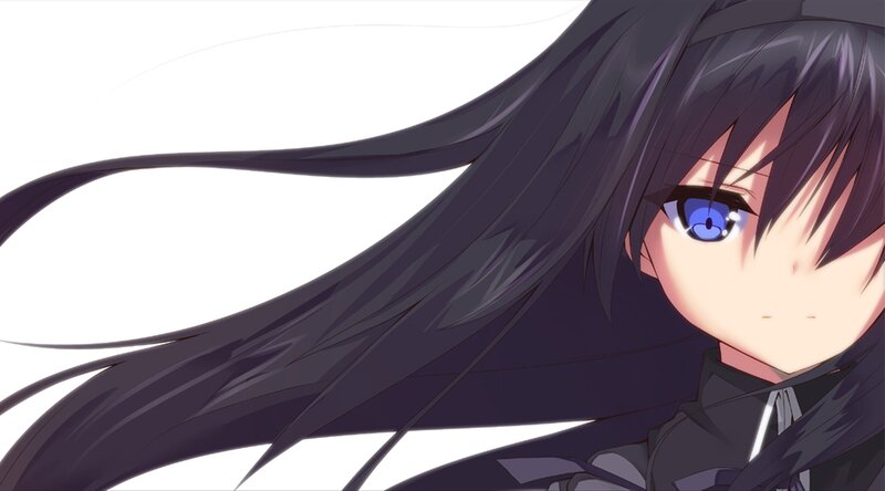Anime Girl with Black Hair — Calm, Blue Eyes