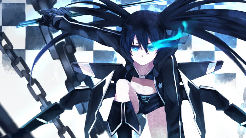 Anime Girl with Black Hair — Dramatic, Chains