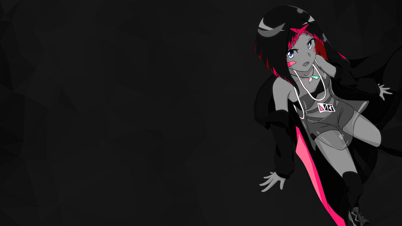 Anime Girl with Black Hair — Dramatic, Digital Art, Black Cloak