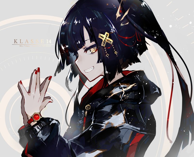 Anime Girl with Black Hair — Dramatic, Digital Art, Watch