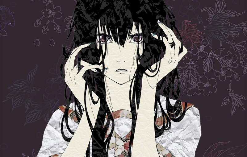 Anime Girl with Black Hair — Dramatic, Manga, Hands