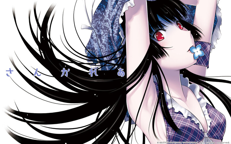 Anime Girl with Black Hair — Dramatic, Manga, Red Eyes