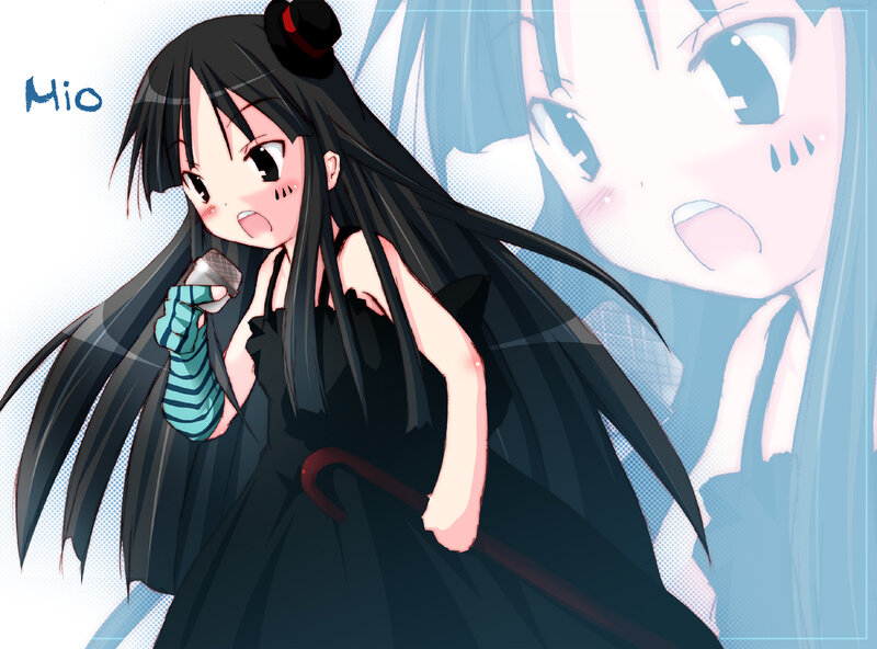 Anime Girl with Black Hair — Dramatic, Microphone