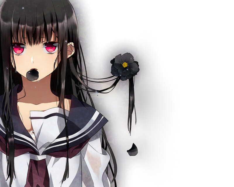 Anime Girl with Black Hair — Dramatic, Sailor Uniform