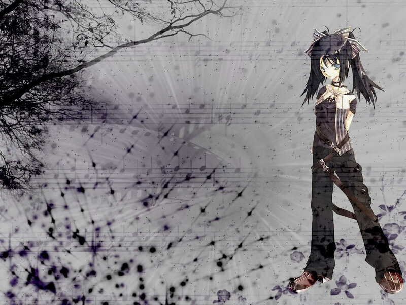 Anime Girl with Black Hair — Melancholic