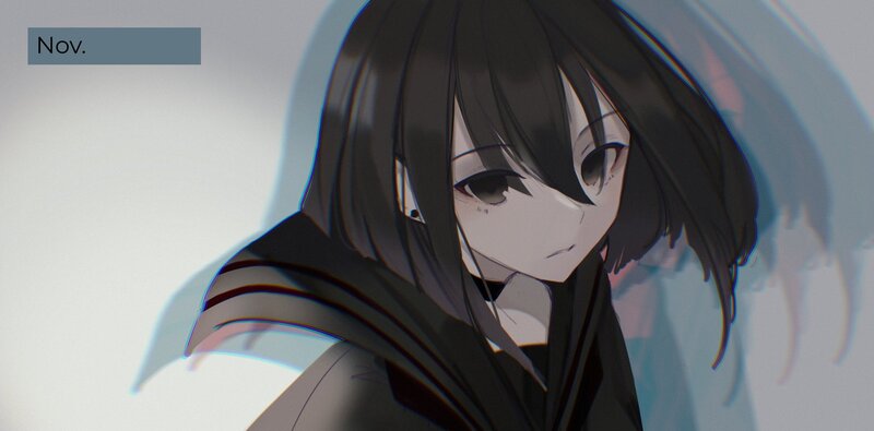 Anime Girl with Black Hair — Neutral, Autumn
