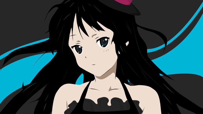 Anime Girl with Black Hair — Neutral, Hat, Dress