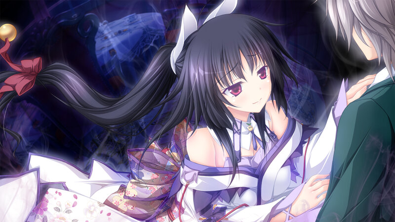 Anime Girl with Black Hair — Purple, Dramatic, Night, Character