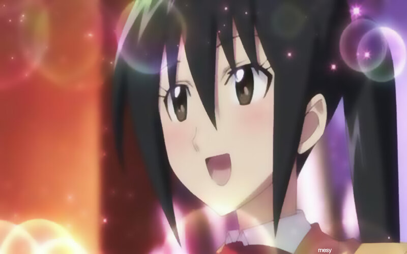 Anime Girl with Black Hair — Purple, Dramatic