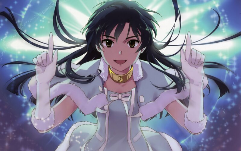 Anime Girl with Black Hair — Purple, Magical