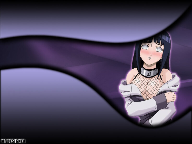 Anime Girl with Black Hair — Purple