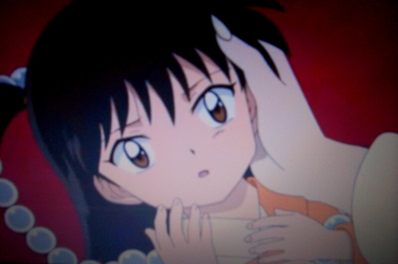 Anime Girl with Black Hair — Red, Surprised