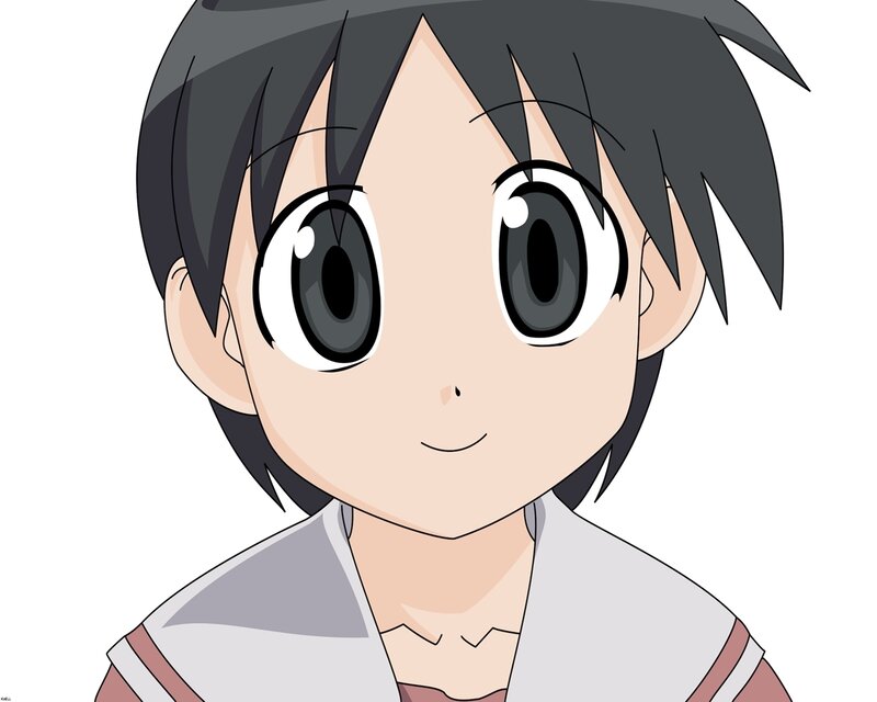 Anime Girl with Black Hair — White, Neutral, Eyes