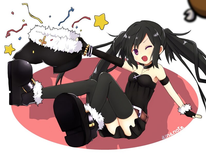 anime girl with black outfit